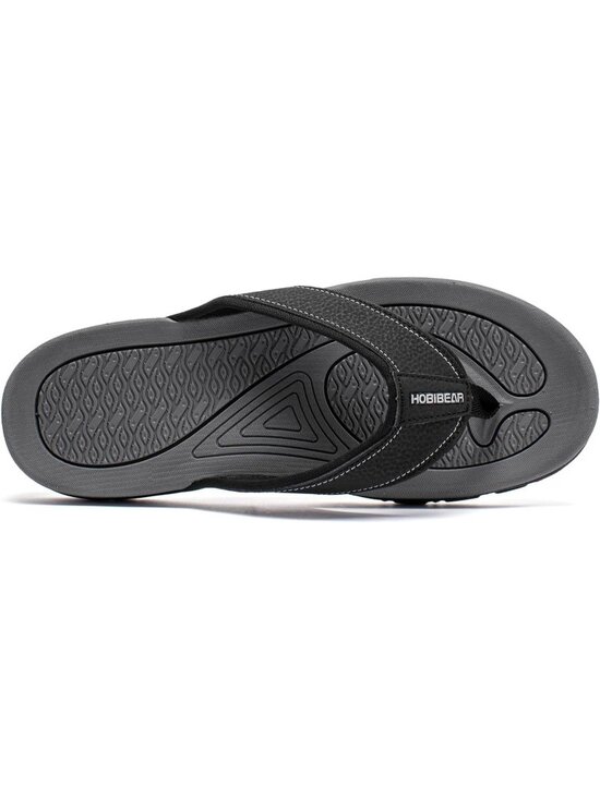 Men\'s Grey And Black Sport Flip Flops Comfort Outdoor Casual Thong Sandal Shoes
